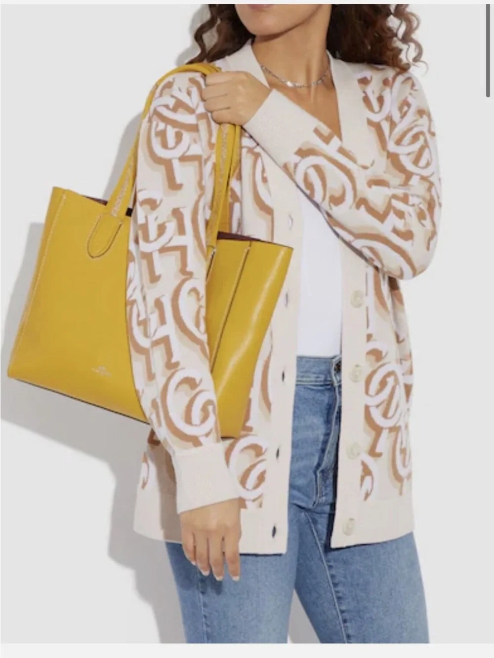 Coach Derby Canary Yellow Leather Silver Logo